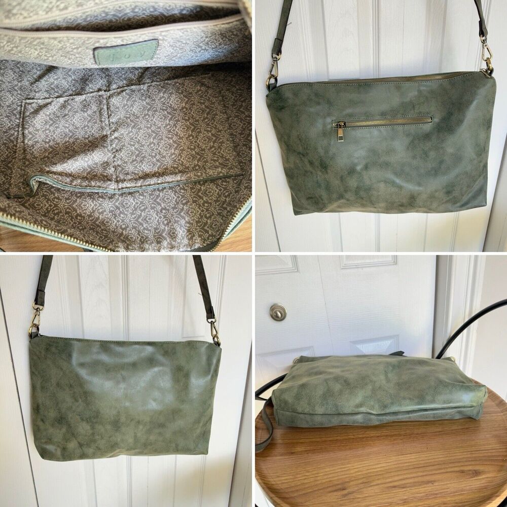 Joy Susan Synthetic Leather Green Shoulder Bag - Picture 9 of 16